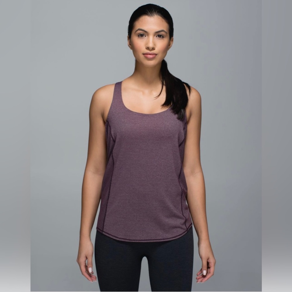 Lululemon Wild Tank, Color: Heathered Black Cherry / Electric Coral, Size: